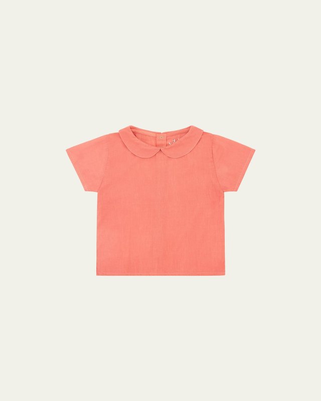 Girl's Woven Collared Shirt, Size Newborn-6